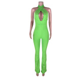 Sexy pullover backless solid color jumpsuit