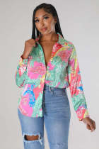 Sexy fashion digital printing multicolor women's shirt skirt