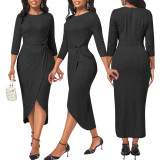 Sexy fashion three-quarter sleeve women's dress