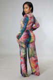 Casual fashion digital printing suit two-piece set