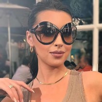 Sunglasses Round large frame crossed sunglasses Photography concave sunglasses