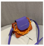 Summer color contrast mini bag Western-style one-shoulder trend messenger bag chain small square bag