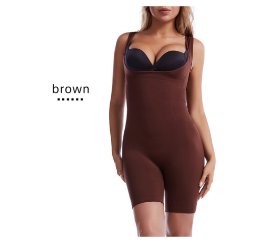 One-piece vest with waistband and buttocks