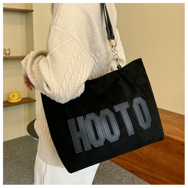 Single-shoulder canvas bag Large capacity commuting tote bag