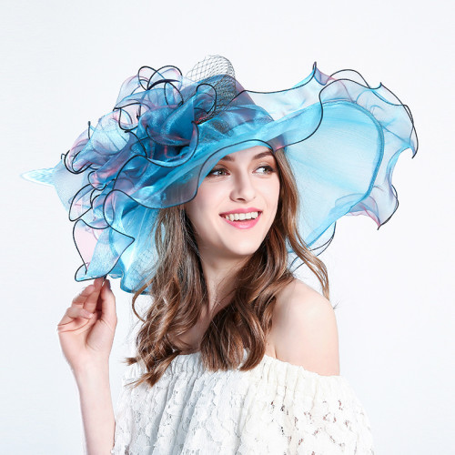 Wool basin hat Fashion flower fisherman hat Warm felt top hat