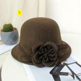 Woolen basin hat Fashion flower fisherman hat Warm felt top hat