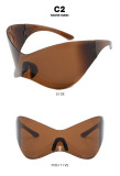Future technology sense oversized sunglasses punk mask sunglasses vintage one-piece Y2K fashion sunglasses