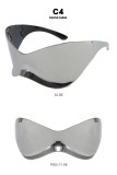 Future technology sense oversized sunglasses punk mask sunglasses vintage one-piece Y2K fashion sunglasses