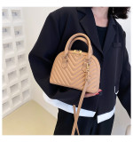 Solid color rhombus handbag casual one-shoulder cross-body shell bag