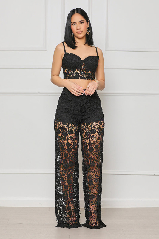 Hot fashion suit with sexy lace