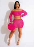 Knitted hollow lace beach suit short skirt suit