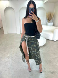 Sexy split camouflage skirt