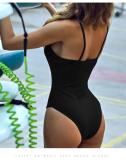 Sexy striped high-waisted conservative one-piece swimsuit