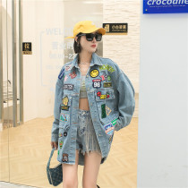 Irregular washed denim fashionable foreign jacket