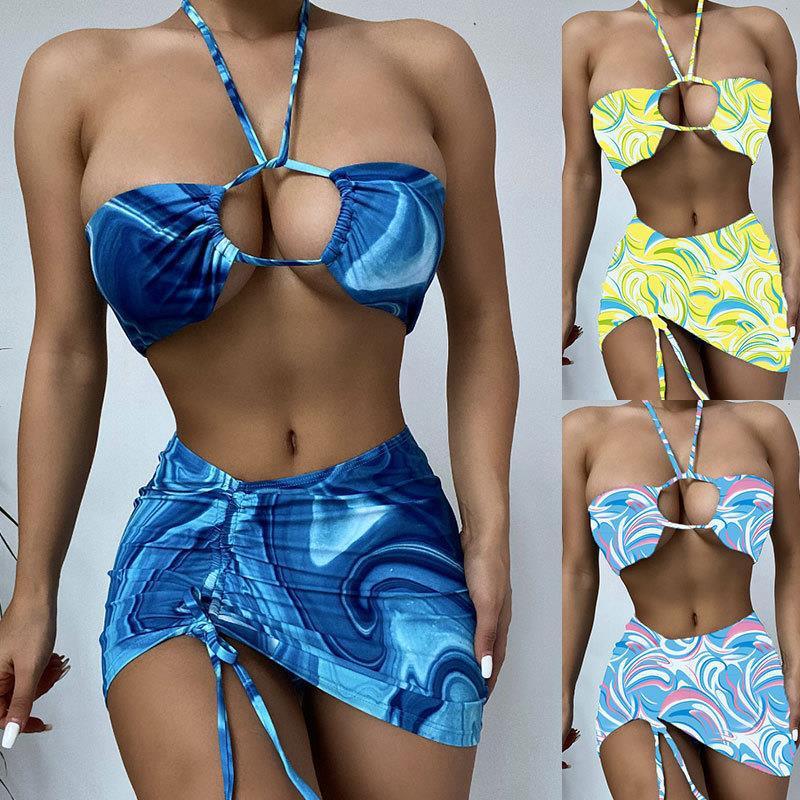 Sexy bikini women's split three-piece swimsuit