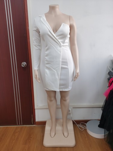 Large Spicy Girl Women's Solid Color Tight Sexy Dress Dress