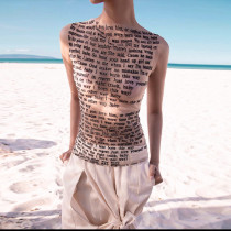 Crewneck Sleeveless Print Long Spicy Girl T-Shirt