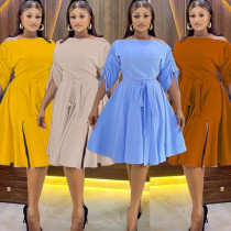 Large Women's Commuter Solid Swing Dress
