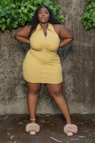 Oversized dress slim fashion casual sleeveless buttock skirt