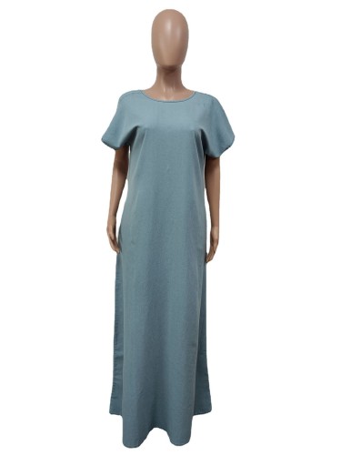 Vintage loose deep V open back dress