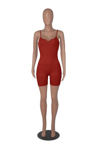 Women's new product pit stripe small V-neck slimming casual jumpsuit for women