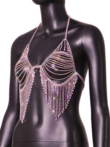 Sexy body chain exaggerated flash diamond chest chain