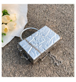 Fashion Ice Crack Personalized Handheld One Shoulder Chain Small Square Bag