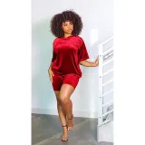 Fashion Korean velvet casual comfortable short suit