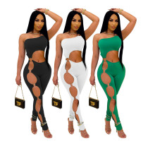Off shoulder sexy skinny casual jumpsuit