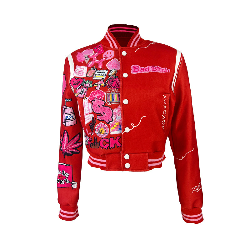 Fashion printed baseball jacket