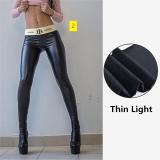 Letter Belt PU Leather Pants Leggings Women's High Waist Women's Pants Large