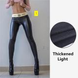 Letter Belt PU Leather Pants Leggings Women's High Waist Women's Pants Large