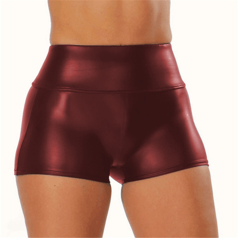 PU leather pants Women's sexy hot pants Night club shorts