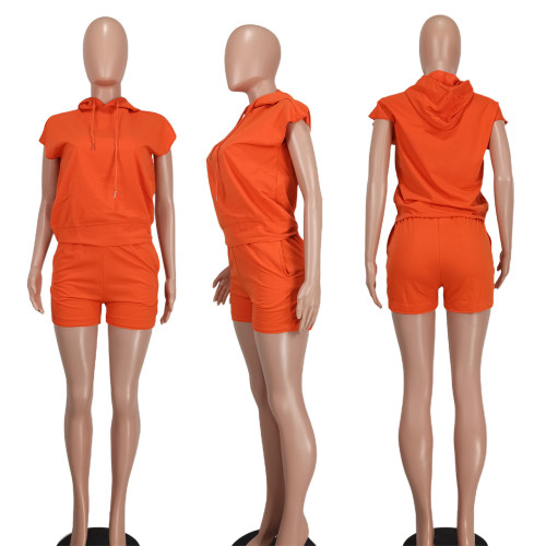 Fashion casual sports hood two-piece set