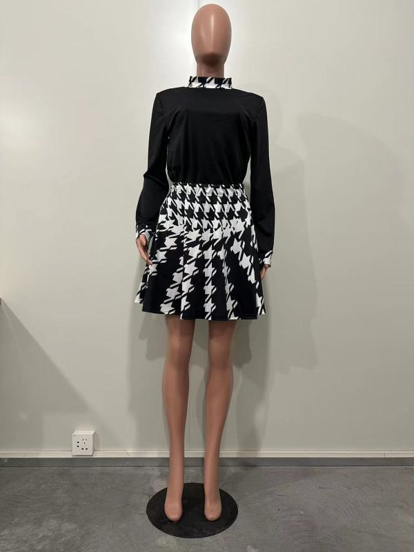 Fashion Style Positioning Print Swing Skirt