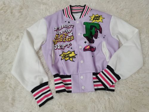 Positioning printed threaded fashion women's top baseball jacket