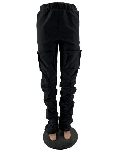 Individualized casual zippered three-dimensional pocket overalls