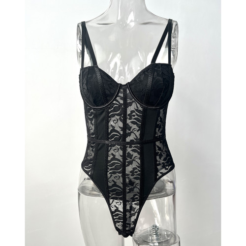 Sexy Lace Spliced Street Spicy Girls Style Bodysuit