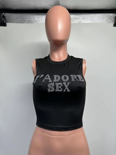 Fashion Women's Summer New Hot Diamond Tank Top