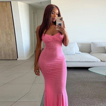Mesh Breast Cup Strap Dress Sexy Perspective Slim Fit Spicy Girls Holiday Dress
