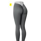 Back Waist V-Shaped Tight Hip Tight Sports Pants No Embarrassment Thread Honey Peach Hip Fitness Yoga Pants