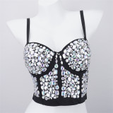 Nightclub bra, nail bead, suspender, outerwear top T681917182176