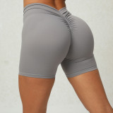 Deep V-shaped Wrinkled Back Waist Tight Hip Yoga Shorts No Embarrassment Thread Honey Hip Fitness Pants