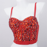 Nightclub bra, nail bead, suspender, outerwear top T681917182176