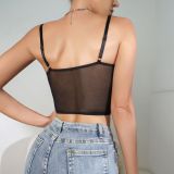 Design Sense Underwear Cutout Deep V Sexy Spicy Girl Style Tank Top Lace Strap