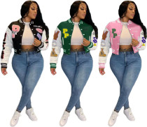 Fashionable printed bomber jacket Longfeng cloth jacket