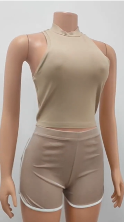 Women's Fashion Sports Casual Short Top Solid Tank Top