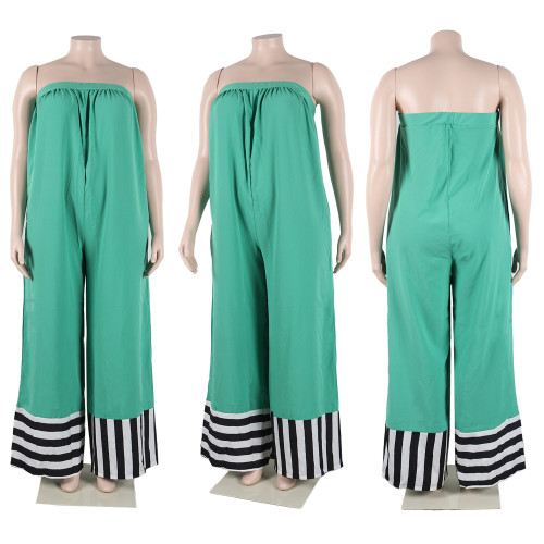Sexy patchwork printed contrast color jumpsuit