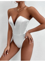 Women's tight bottomed jumpsuit jumpsuit jumpsuit Women's V-neck bra jumpsuit
