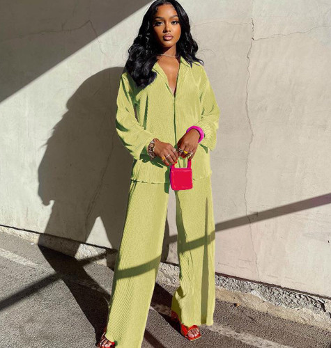 Sexy pleated loose casual multicolor set